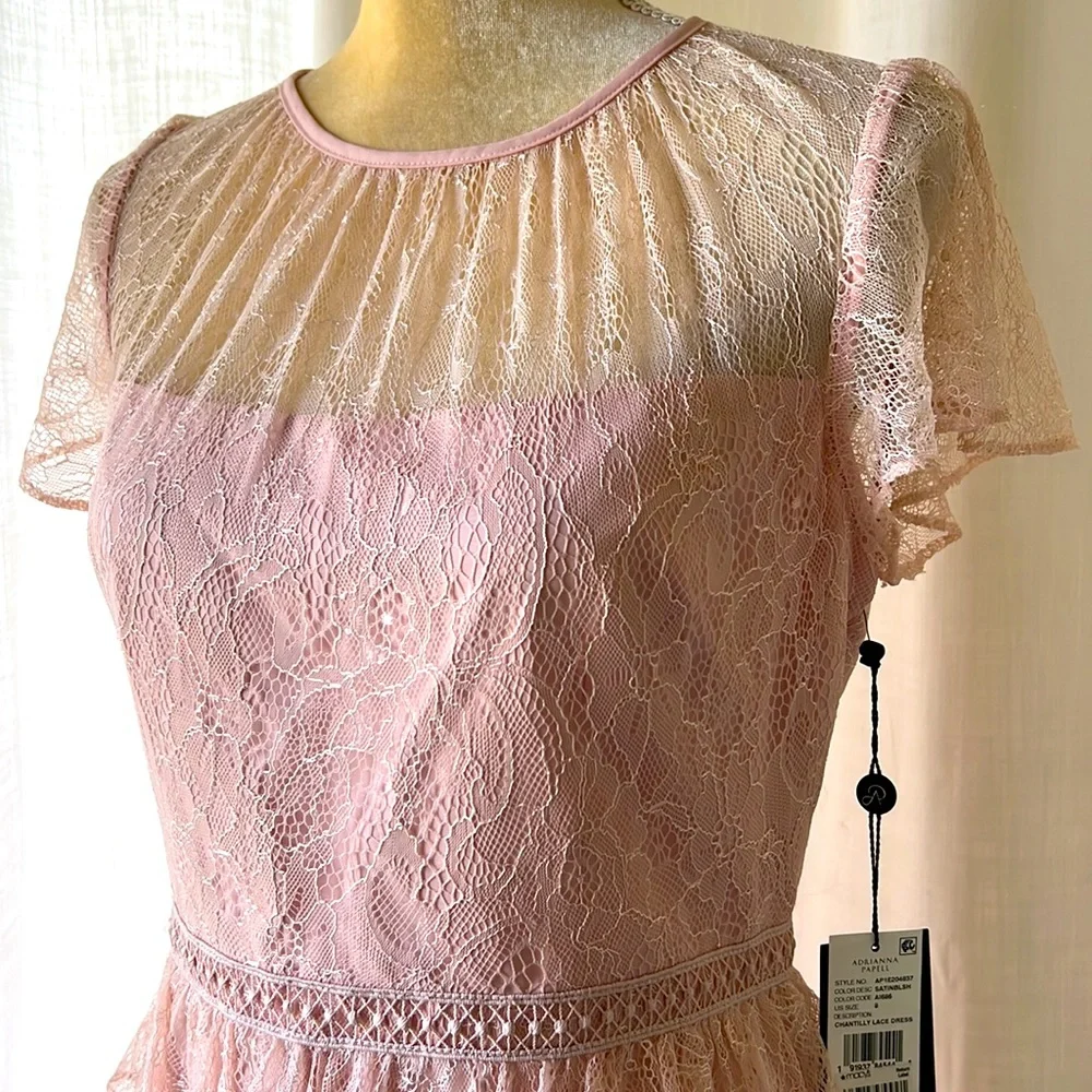 NWT Adrianna Papell Chantilly lace dress, sz 8 - Picture 6 of 14